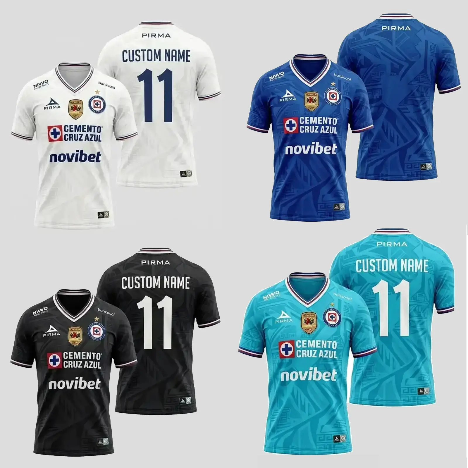 Custom Name & Number Cruz Azul 25/26 Football Jersey, Men’s Short Sleeve Fan Jersey, XS–5XL Game Day Shirt