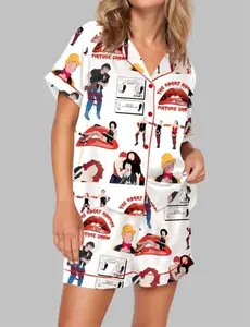 Rocky Horror Show Pajama Set Satin, Movie Clothing Christmas Rocky Horror Pajamas, Gift for Fans Nightwear