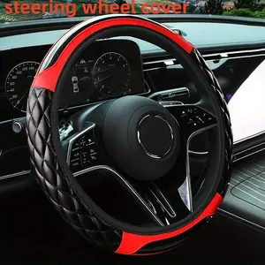 3D Embroidered Car Steering Wheel Cover, Universal Fit for 14.5-15 Inch, Steeringwheelcover Automotive Car Interior Decoration Accessories for Men and Women