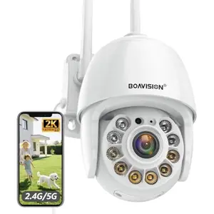 BOAVISION 2K Security Camera Outdoor, Wireless WiFi IP Camera Home Security System 360° View,Motion Detection, auto Tracking,Two Way Talk, pan Tile Full Color Night Vision 5G/2.4G WiFi