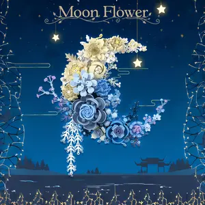Moon Flower Design Building Blocks, 934pcs/set Creative Flower Bouquet Blocks Building Toy, DIY Home Decor Ornament, Birthday Gift for Friends