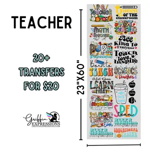 Teacher | Dollar Deals DTF Transfer Gang Sheet For Graphic Tees