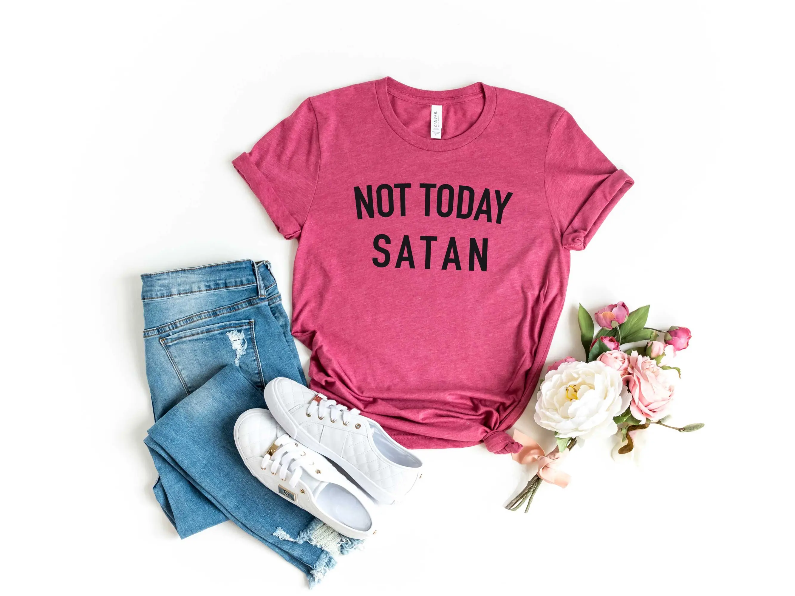 Not Today Satan Shirt. Funny Unisex T-Shirt. Men's T-Shirt. Women's Shirt.