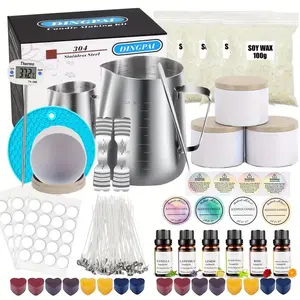 chargesComplete Soy Candle Crafting Set - Includes Soy Wax, 4Oz Containers & Tins, 6 Delightful Fragrances, Color Dyes & More - Ideal for Home Decor - Beginner Scented Candle Kit