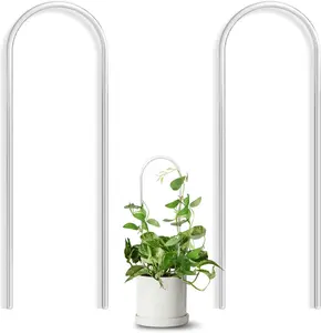 2 Pack Clear Acrylic U-Shaped Trellis for Indoor Plants, Small Plant Trellis for Potted Plants, Climbing Plants, Hoya Trellis for Vine, Ivy,