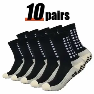 10 Pcs Men's Anti-Slip Soccer Socks Performance &Comfort Grip Socks for Men Women Athletic Sport forBaseball Football Basketball