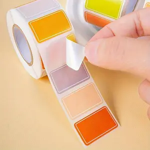 500pcs/roll, All-Purpose Labels Colorful Label Sticker Mouth Paper Label Sticker Waterproof Self-adhesive Name Label Mark Blank Handwritten Name Commodity Food Paste Category Index Stick Small Note Label Stickers Adhesive Tabs