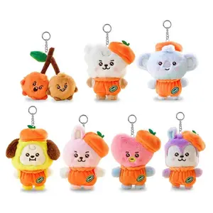Anime New BT21 Cooky Shooky Toy Plush Toy Y2K Fashion New Cartoon Orange Plush Doll Backpack Keychain Pendant Gift for Friends