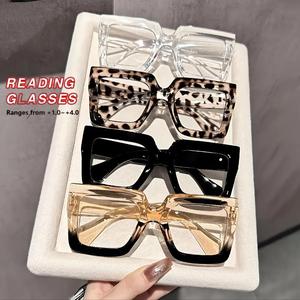multicolor trendy all-match reading glasses, lightweight durable glasses, tortoise pattern glasses, high quality eyewear, simple anti- light square frame eyeglasses for everyday use, fashion accessories for outdoor activities