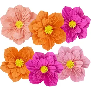Pajean 5 Pcs Paper Flowers 3D Artificial Crepe Paper Flowers Hanging Decorations for Spring Party Decorations Baby Shower Birthday Wedding Party Supplies Garden Room Classroom Wall Ceiling Decor