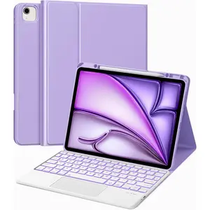 Keyboard Case for iPad Air 13 (M4, 2026/M3, 2025/M2, 2024) & iPad Pro 12.9 inch 6th/5th/4th/3rd Gen,   Backlit Keyboard with Multi- Trackpad,  Folio Cover with Pencil Holder