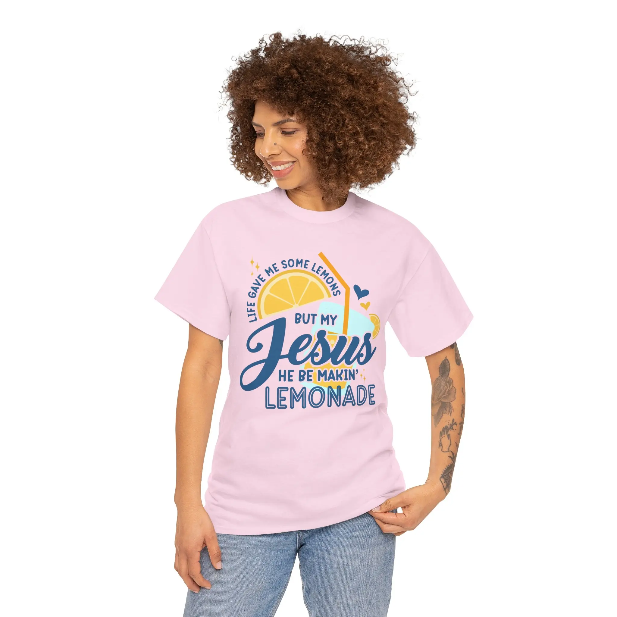 Jesus He Be Makin' Lemonade T-Shirt | Christian Faith Lemon Design