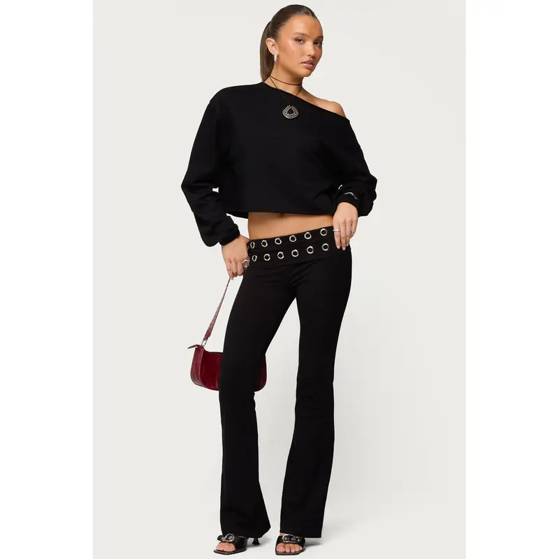Nairobi Grommet Foldover Flared Leggings