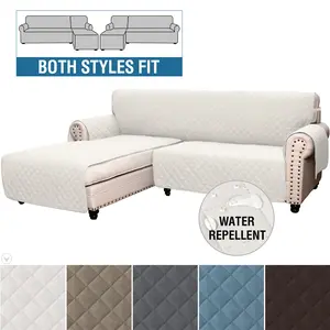 BTTO L-Shape Sofa Cover, Waterproof Pet Reversible Sectional Sofa Mat,  Furniture Protector Slipcover Repellent Quilted Slipcover