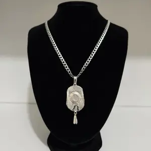 Hat pendant with 4.5mm Cuban chain, both 925 silver