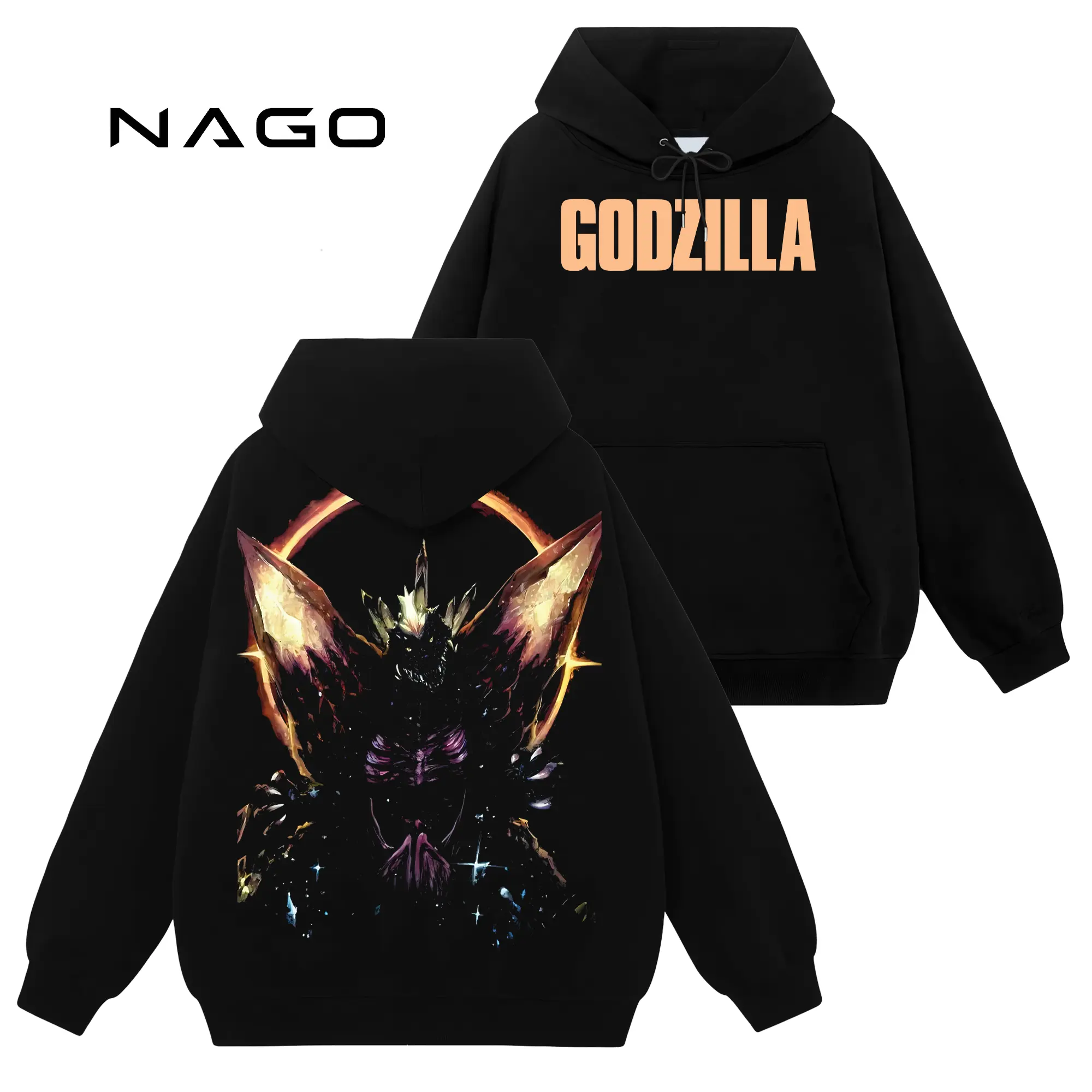 [Nago Shop] Limited Space Godzilla #615 Unisex Cotton TShirt Sweatshirt Hoodie Top, Retro 90s Y2K Graphic Seamless Basic Casual Everyday Streetwear Tops, Gift For Comics