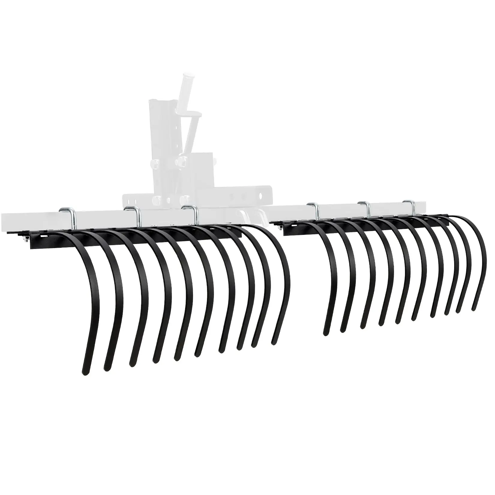 60 Inch Landscape Rake Fits for Tractor/ATV/UTV, Heavy Duty Rock Rake 20 Tines, Pine Straw Rake for Removal of Rock, Grass Clumps and Debris, Black