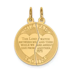 14K MIZPAH COIN 2-piece Round Charm
