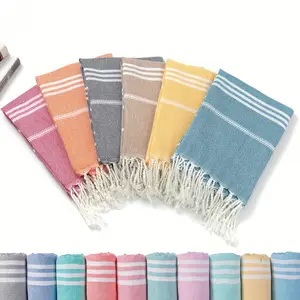 Large Size Turkish Striped Beach Towel, Microfiber Quick Dry Sand Resistant, Lightweight Easy to Store Beach Camping Mat, for Swimming Fitness Yoga Camping SPA