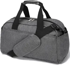 14 inch Small Gym Bag for Women & Men, Mini Duffel Bag for Travel  Lightweight Carry On Bag, Grey