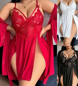 Lingerie for Women Lace Sleepwear Sexy nightie gift Plus Size Nightgown