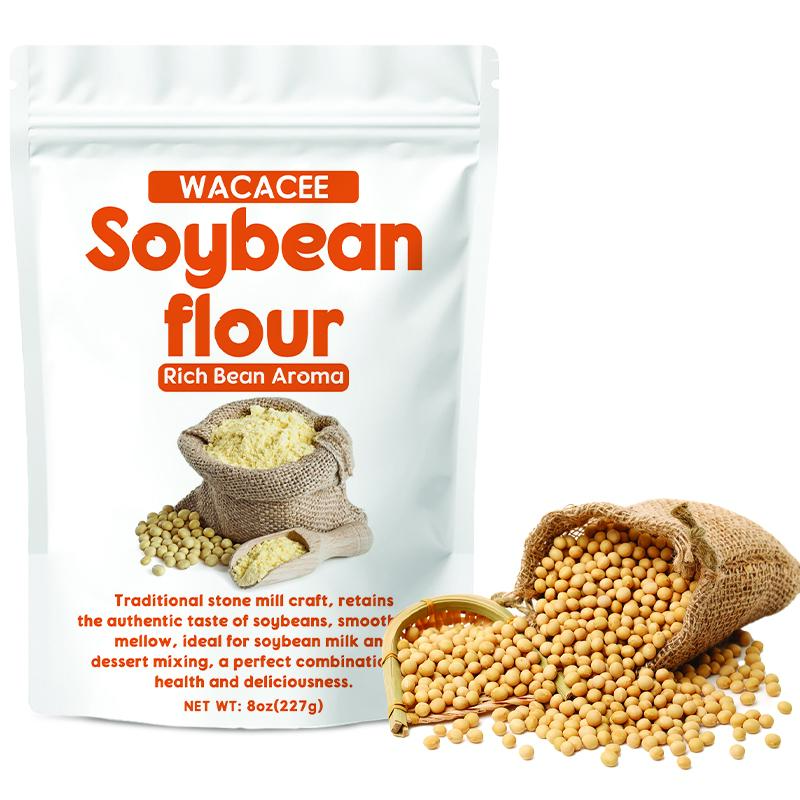 WACACEE Healthy Natural Premium Mature Yellow Bean Edible Powder - 227g Fine Ground, Rich Aroma, Bold Flavor, Dry Texture, Chemical-Free Natural Ingredients, Ready-to-Mix Coarse Grain for Snacks, Side Dishes, Home Desserts