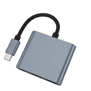 3 in 1 Type C to 4K HD Compatible USB 3.1 Charging Adapter, Usb C Interface, USB C HUB, USB 3.1 Docking Station Splitter for Laptop Macbook Air Pro