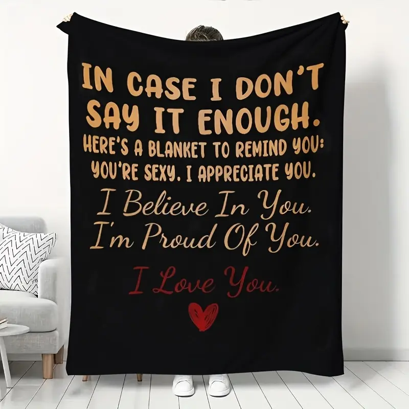 Red Heart Themed Flannel Blanket Warm for Bedroom Sofa Valentine's Day Gift Cozy Soft Plush Comfort Gift Birthday Christmas Mother's Day