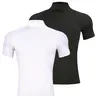 2 Pack Men's Mock Neck Short Sleeve Compression Shirts, Moisture-Wicking Base Layer Undershirt, Sports Tops for Workout, Gym & Running, Sportswear, Stretchable Activewear, Activewear Clothing