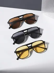 Men's Trendy Tinted Lens Aviator Sunglasses, Retro Outdoor Sports Sunglasses, Fashionable Sunglasses for Men for Everyday Use, Trendy Casual Sunglasses, Aviator Frames Sunglasses