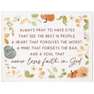 Sincere Surroundings 17"Always Pray Fall WrappeCanvas