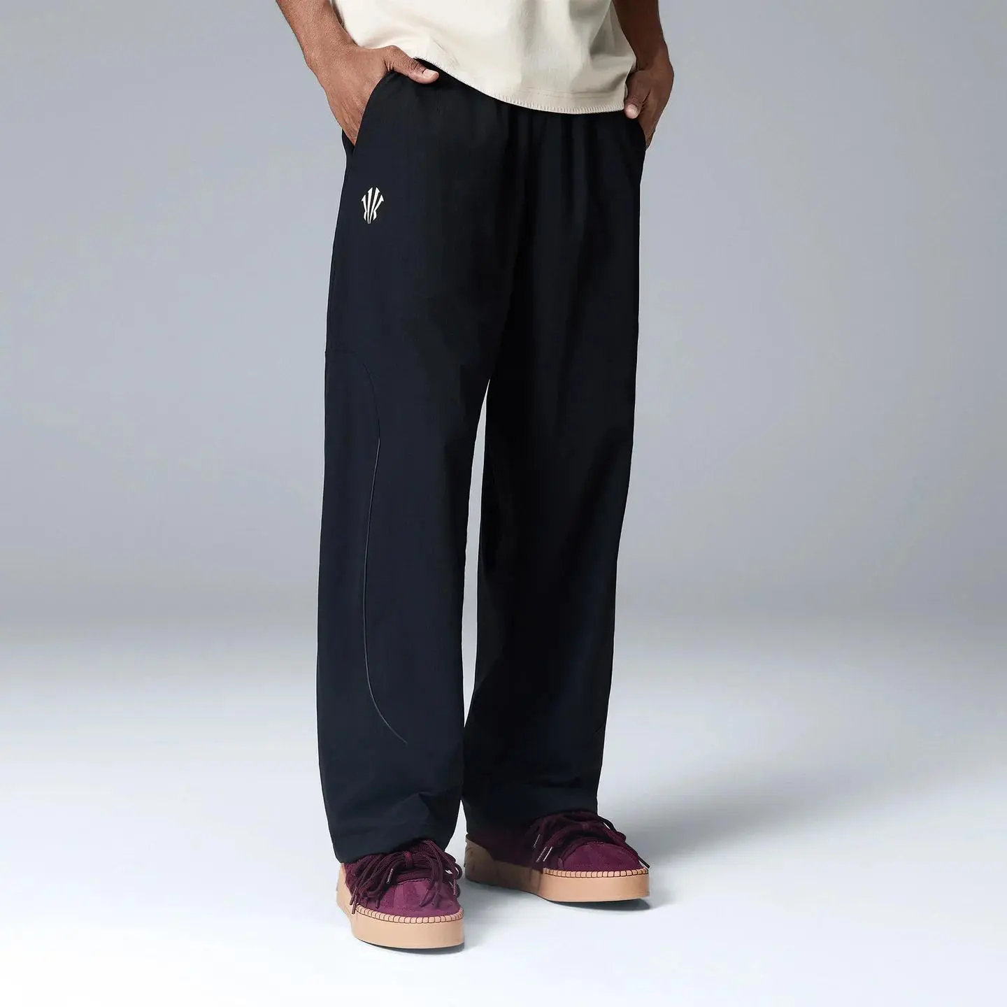 ANTA KAI Woven Track Pants Kyrie Irving Streetwear Black Fabric Menswear Daily Outfit Sports Clothing