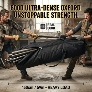 Heavy-Duty 600D Oxford Storage Bag for Tent Poles, Tripods & Gazebos - Waterproof Equipment Carry Bag with Reinforced Handles - 39" / 59" Large Capacity Gear Organizer