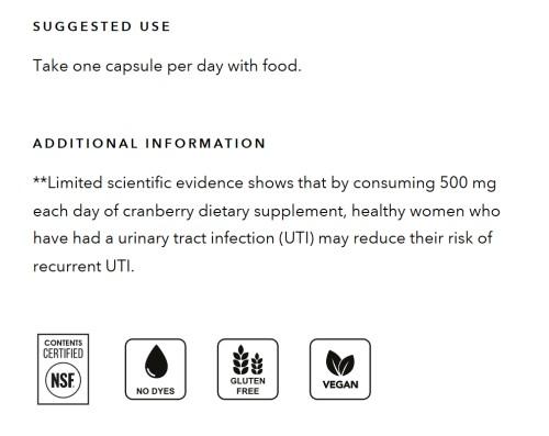 TheraCran One Cranberry Supplement to Support Urinary Tract Health* - 36mg Soluble PACs per Capsule