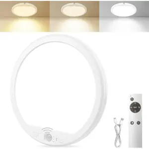 Sensor Ceiling Light with Remote Stick on Closet Light Battery Operated Ceiling Lights for Shower Shed Hallway Porch Stairs