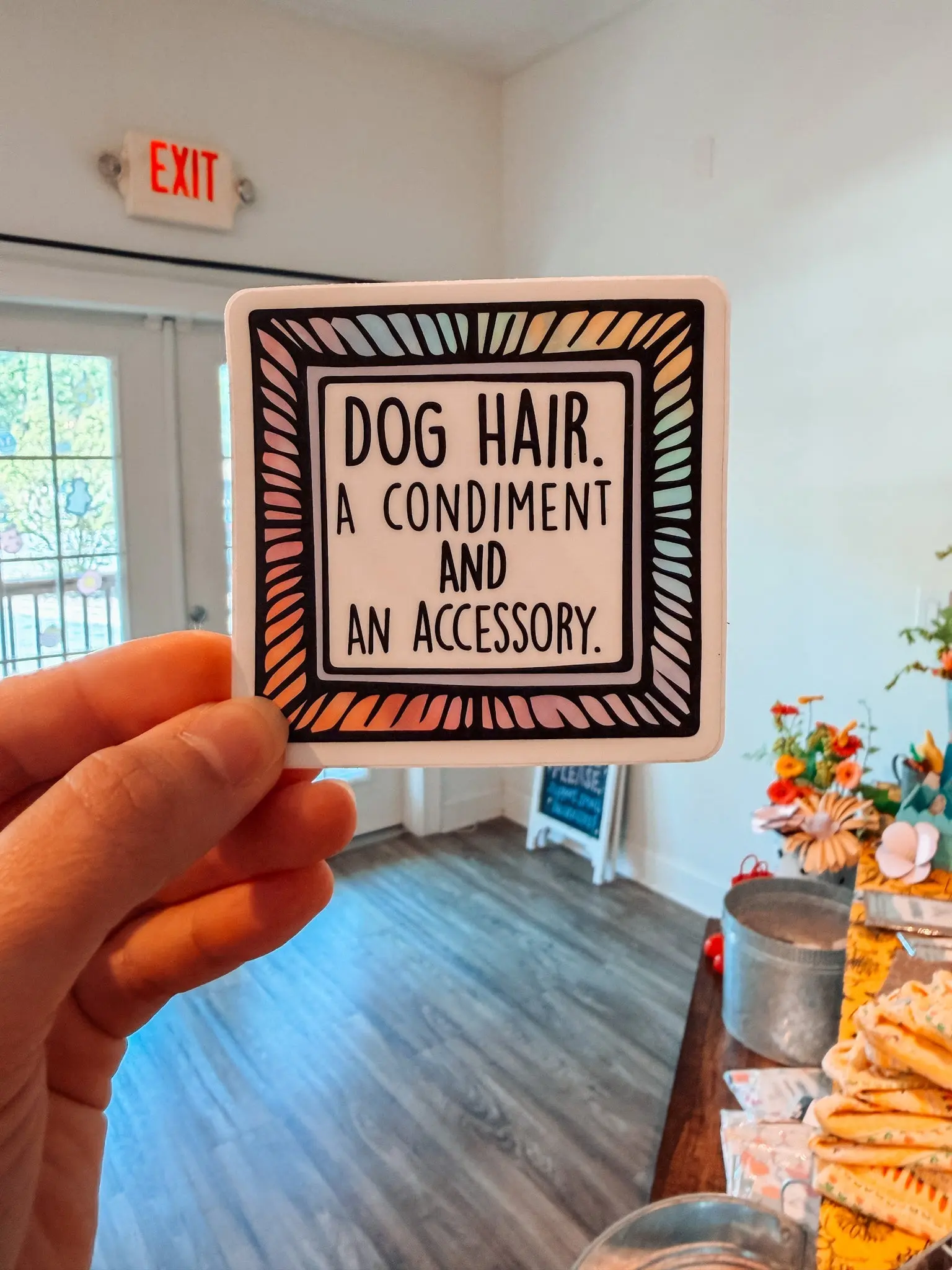 Dog Hair A Condiment Sticker