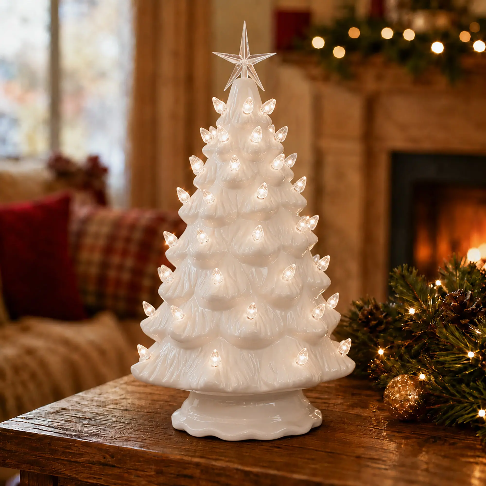White Ceramic Christmas Tree - Large