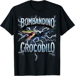 Italian Brainrot Bombardino Crocodilo Bombardiro Crocodilo T-Shirt - Parisbus Shop 78B0F7M89434