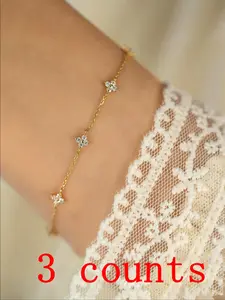 925 Sterling Silver Elegant Temperament Glitter Zircon Decor Adjustable Bracelet, Trendy All-match & Exquisite Jewelry for Women for Gift
