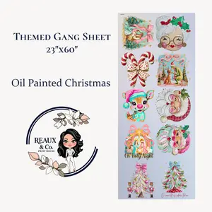Oil Painted Christmas | DTF Themed Gang Sheet 23"x60"