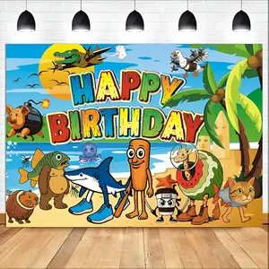 2D flat banner 1piece Italian Brainrot Birthday Party Decorations Happy Birthday Banner, Birthday Tralalero Tralala indoor/oiPhotoBoothPropBannerBannerHomeDecorHolidayPartiesTralala Birthday Decorations Cartoon Animal Theme Party Decorations Banners