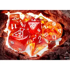 Nebula Molten/white Luminary™ Polyhedral 7-Dice Set (with bonus die)
