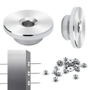 【DealsForYouDays】VEVOR 51Pack Cable Railing Kit 1/8 Wheel Protector Sleeves, Bundle with Black Invisible 1/8 Swage Tensioner and Terminal, Cable Railing Post Safeguard Covers for 0.41inch Horizontal Hole Post
