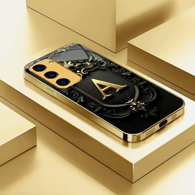 Suitable for [Galaxy S23 5g] high-end  phone case，the latest electroplated glass gold phone case—featuring a premium; major promotion underway—choose from any of the 26 letters！YM99