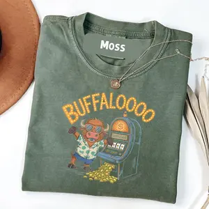 Comfort Colors Lucky Buffalo Casino Slot Machine Gambling Gift Gambler T-Shirt