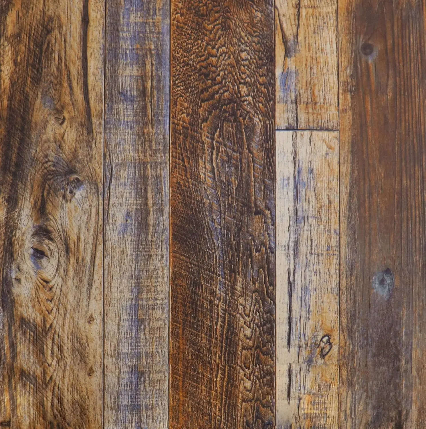 Faux Wood Wallpaper Peel and Stick Self-Adhesive Vinyl Decorative Wallpaper Removable 17.5 x 118 Inches Brown