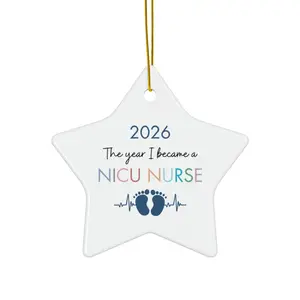 NICU Nurse Ceramic Ornament, First Christmas As A NICU Nurse, RN Graduation Gift