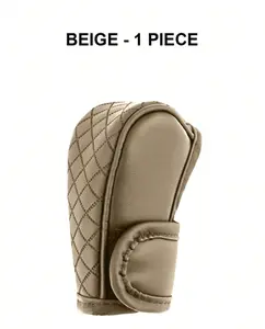 Black PU Leather Shift Knob Cover - Improved Dust Cover for Automatic Shift Knob, Multi-Color Handle Cover, Sweat Absorbing & Anti-Slip Features