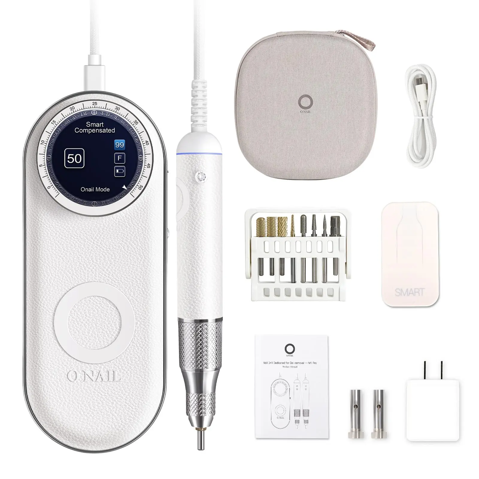 Onail Pro Max Nail Drill, Nail Products for DIY Manicures, 11.1V 2150mAh Rechargeable with Batteries