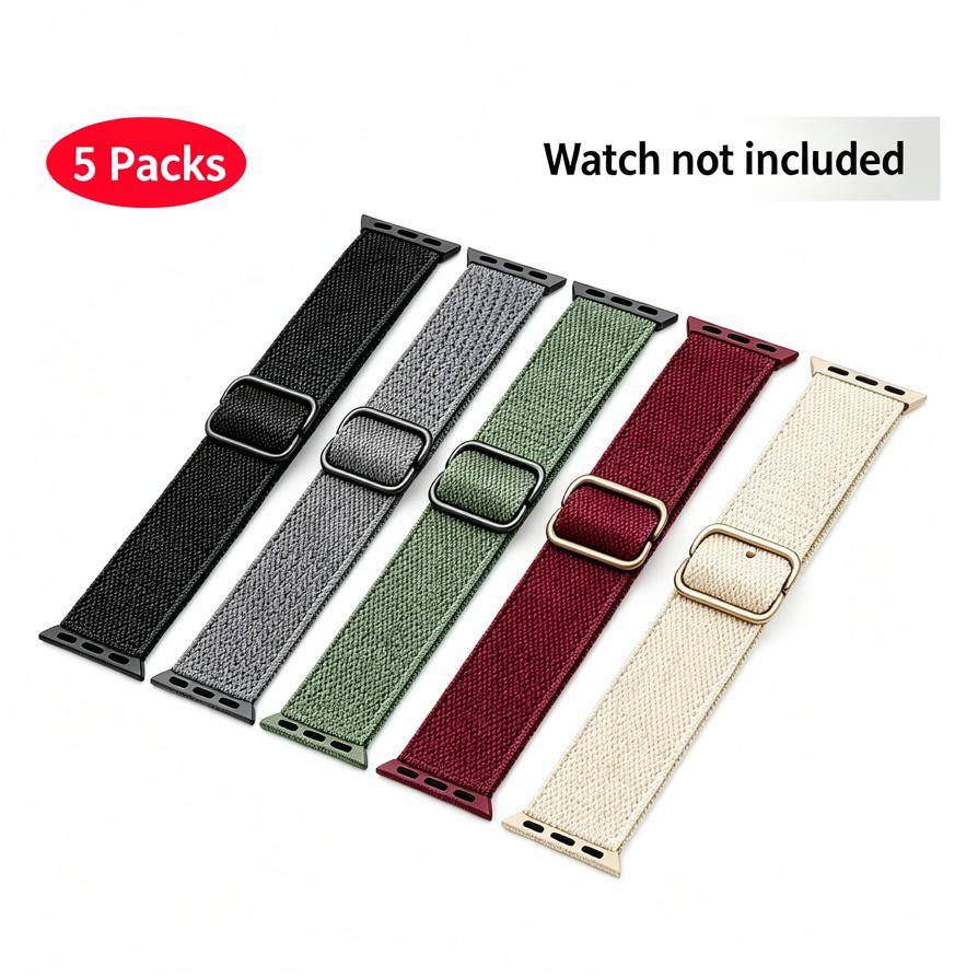 BROULIT 5-Pack Stretchy Nylon Bands Compatible with Apple Watch – Soft Elastic Sport Loop Straps, Breathable Lightweight Adjustable Replacement Wristbands for Ultra 3/2 Series 11/10/9/8/7/SE 38mm-49mm,back to school,back to school haul